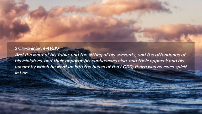 Picture 02 - 2 Chronicles 9:4 KJV Desktop Wallpaper - And the meat of his table, and the sitting of his - Desktop Bible Verse Wallpaper