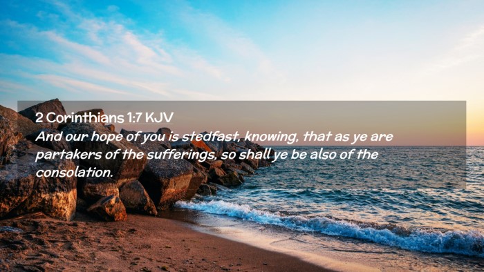Picture 02 - 2 Corinthians 1:7 KJV Desktop Wallpaper - And our hope of you is stedfast, knowing, that as - Desktop Bible Verse Wallpaper
