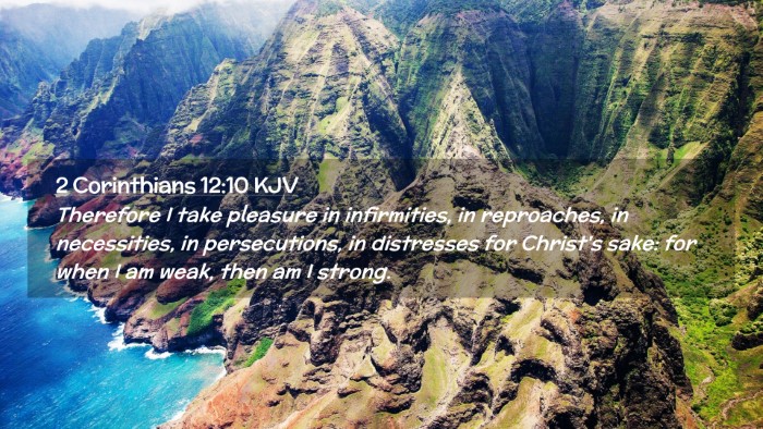 Picture 02 - 2 Corinthians 12:10 KJV Desktop Wallpaper - Therefore I take pleasure in infirmities, in - Desktop Bible Verse Wallpaper