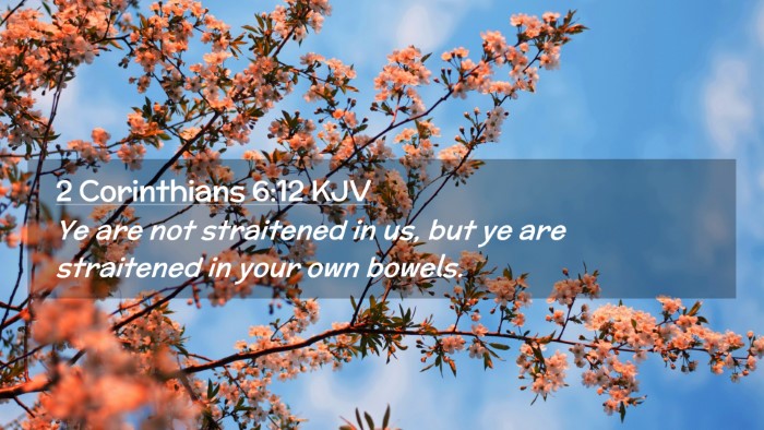 Picture 02 - 2 Corinthians 6:12 KJV Desktop Wallpaper - Ye are not straitened in us, but ye are - Desktop Bible Verse Wallpaper