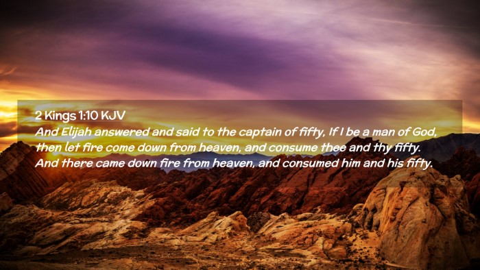 Picture 02 - 2 Kings 1:10 KJV Desktop Wallpaper - And Elijah answered and said to the captain of - Desktop Bible Verse Wallpaper
