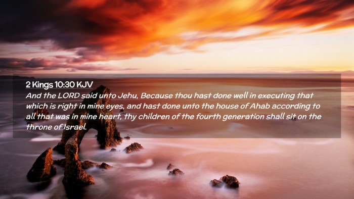 Picture 02 - 2 Kings 10:30 KJV Desktop Wallpaper - And the LORD said unto Jehu, Because thou hast - Desktop Bible Verse Wallpaper
