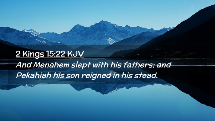 Picture 02 - 2 Kings 15:22 KJV Desktop Wallpaper - And Menahem slept with his fathers; and Pekahiah - Desktop Bible Verse Wallpaper