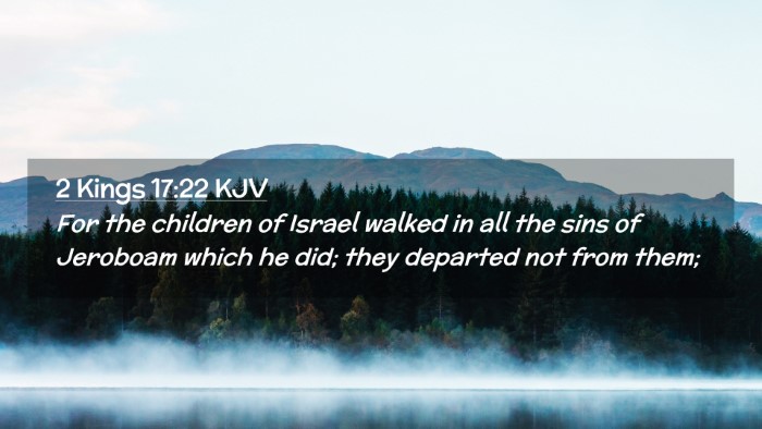 Picture 02 - 2 Kings 17:22 KJV Desktop Wallpaper - For the children of Israel walked in all the sins - Desktop Bible Verse Wallpaper