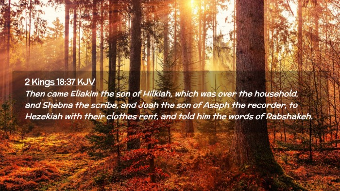 Picture 02 - 2 Kings 18:37 KJV Desktop Wallpaper - Then came Eliakim the son of Hilkiah, which was - Desktop Bible Verse Wallpaper