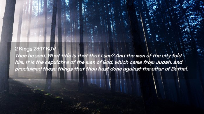 Picture 02 - 2 Kings 23:17 KJV Desktop Wallpaper - Then he said, What title is that that I see? And - Desktop Bible Verse Wallpaper