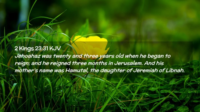 Picture 02 - 2 Kings 23:31 KJV Desktop Wallpaper - Jehoahaz was twenty and three years old when he - Desktop Bible Verse Wallpaper