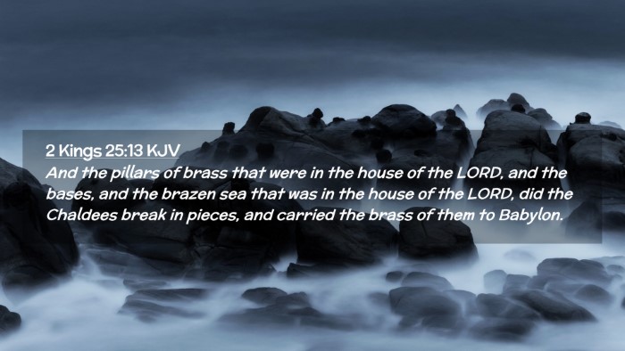 Picture 02 - 2 Kings 25:13 KJV Desktop Wallpaper - And the pillars of brass that were in the house - Desktop Bible Verse Wallpaper