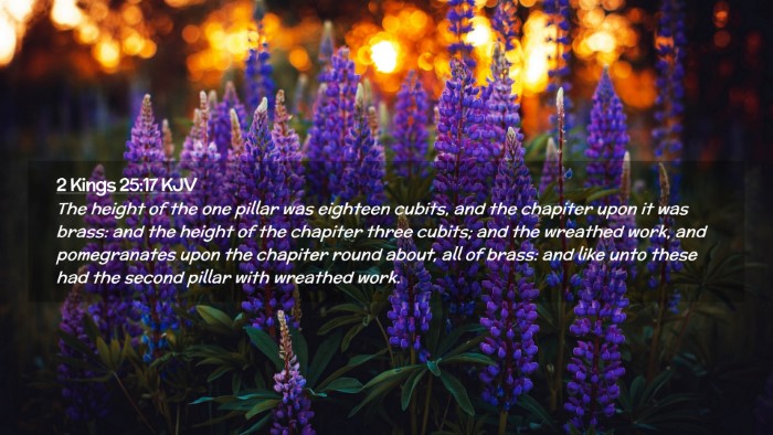 Picture 02 - 2 Kings 25:17 KJV Desktop Wallpaper - The height of the one pillar was eighteen cubits, - Desktop Bible Verse Wallpaper