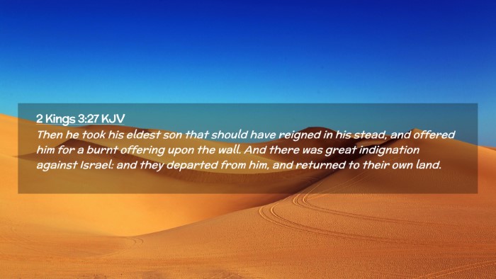 Picture 02 - 2 Kings 3:27 KJV Desktop Wallpaper - Then he took his eldest son that should have - Desktop Bible Verse Wallpaper