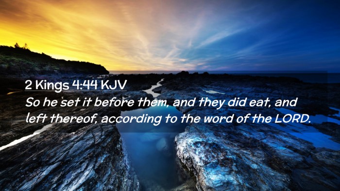 Picture 02 - 2 Kings 4:44 KJV Desktop Wallpaper - So he set it before them, and they did eat, and - Desktop Bible Verse Wallpaper