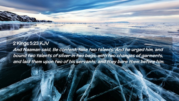Picture 02 - 2 Kings 5:23 KJV Desktop Wallpaper - And Naaman said, Be content, take two talents. - Desktop Bible Verse Wallpaper