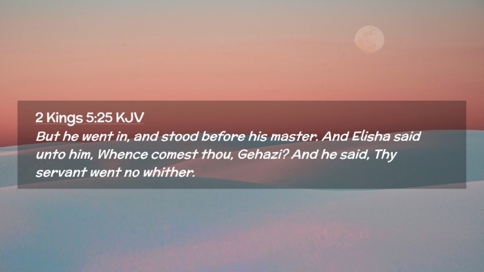 Picture 02 - 2 Kings 5:25 KJV Desktop Wallpaper - But he went in, and stood before his master. And - Desktop Bible Verse Wallpaper