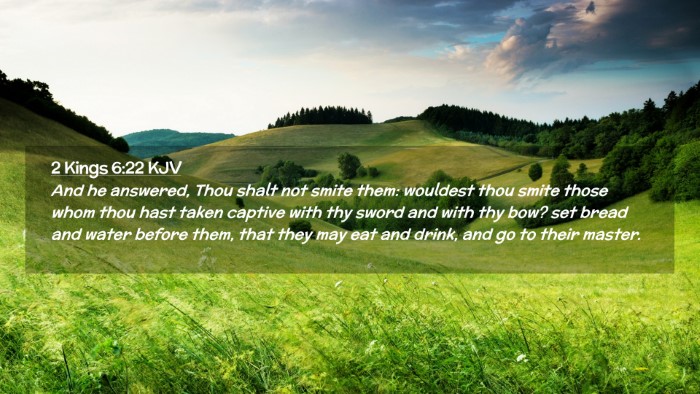 Picture 02 - 2 Kings 6:22 KJV Desktop Wallpaper - And he answered, Thou shalt not smite them: - Desktop Bible Verse Wallpaper
