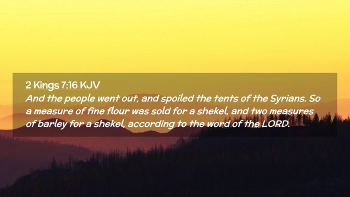 Picture 02 - 2 Kings 7:16 KJV Desktop Wallpaper - And the people went out, and spoiled the tents of - Desktop Bible Verse Wallpaper