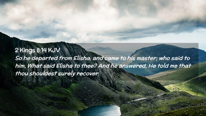 Picture 02 - 2 Kings 8:14 KJV Desktop Wallpaper - So he departed from Elisha, and came to his - Desktop Bible Verse Wallpaper