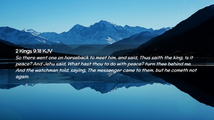 Picture 02 - 2 Kings 9:18 KJV Desktop Wallpaper - So there went one on horseback to meet him, and - Desktop Bible Verse Wallpaper