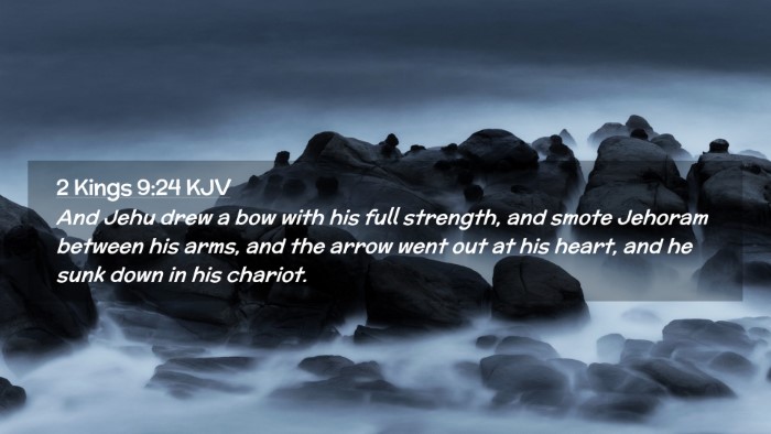Picture 02 - 2 Kings 9:24 KJV Desktop Wallpaper - And Jehu drew a bow with his full strength, and - Desktop Bible Verse Wallpaper