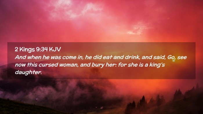 Picture 02 - 2 Kings 9:34 KJV Desktop Wallpaper - And when he was come in, he did eat and drink, - Desktop Bible Verse Wallpaper