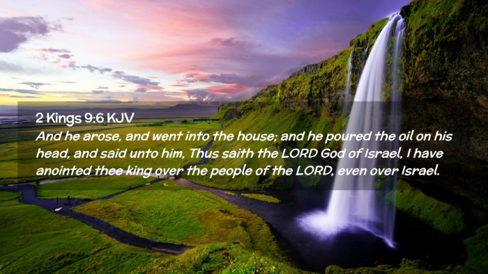 Picture 02 - 2 Kings 9:6 KJV Desktop Wallpaper - And he arose, and went into the house; and he - Desktop Bible Verse Wallpaper