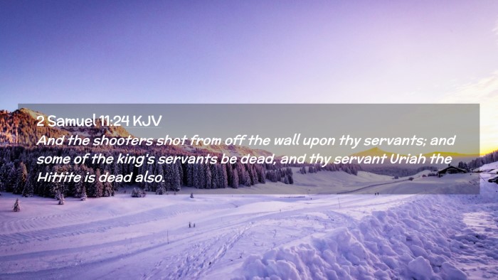 Picture 02 - 2 Samuel 11:24 KJV Desktop Wallpaper - And the shooters shot from off the wall upon thy - Desktop Bible Verse Wallpaper