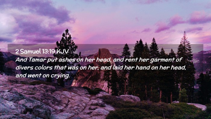 Picture 02 - 2 Samuel 13:19 KJV Desktop Wallpaper - And Tamar put ashes on her head, and rent her - Desktop Bible Verse Wallpaper