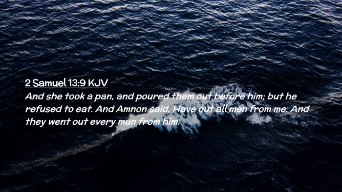 Picture 02 - 2 Samuel 13:9 KJV Desktop Wallpaper - And she took a pan, and poured them out before - Desktop Bible Verse Wallpaper