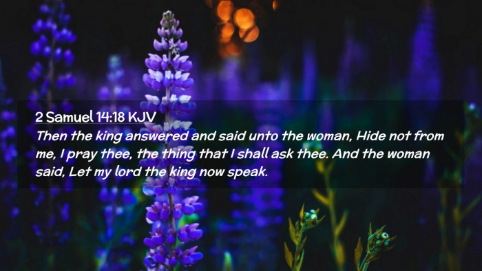 Picture 02 - 2 Samuel 14:18 KJV Desktop Wallpaper - Then the king answered and said unto the woman, - Desktop Bible Verse Wallpaper