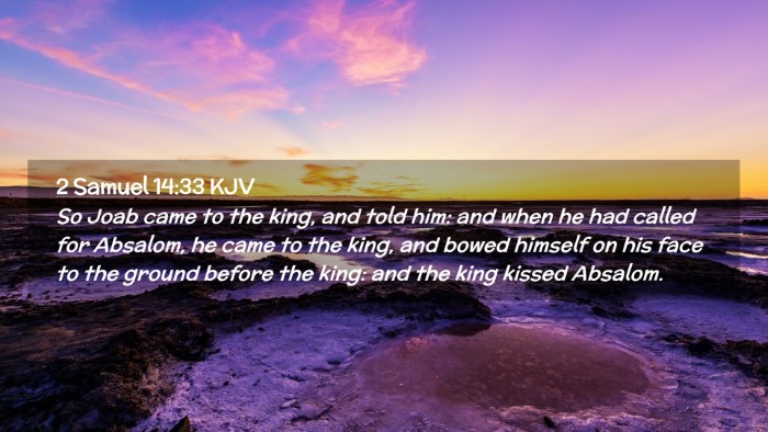 Picture 02 - 2 Samuel 14:33 KJV Desktop Wallpaper - So Joab came to the king, and told him: and when - Desktop Bible Verse Wallpaper