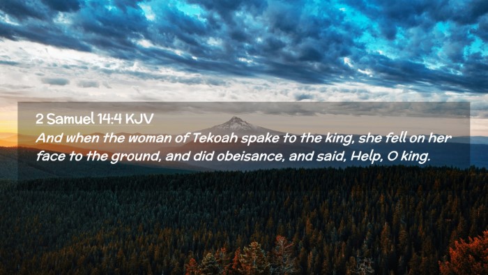 Picture 02 - 2 Samuel 14:4 KJV Desktop Wallpaper - And when the woman of Tekoah spake to the king, - Desktop Bible Verse Wallpaper