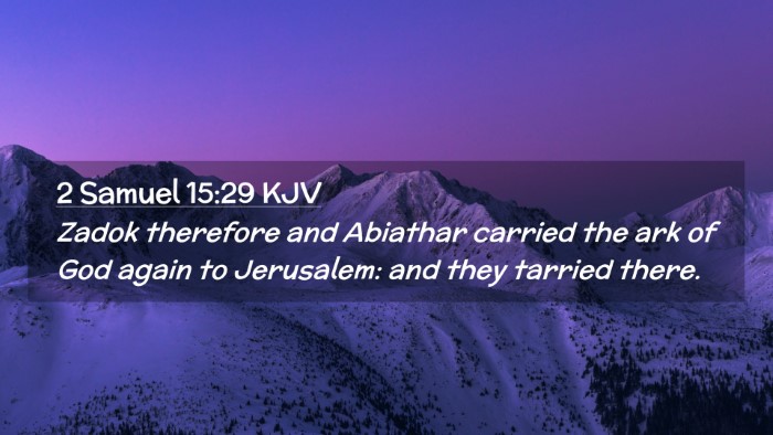 Picture 02 - 2 Samuel 15:29 KJV Desktop Wallpaper - Zadok therefore and Abiathar carried the ark of - Desktop Bible Verse Wallpaper