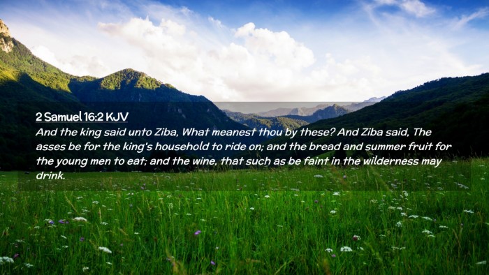 Picture 02 - 2 Samuel 16:2 KJV Desktop Wallpaper - And the king said unto Ziba, What meanest thou by - Desktop Bible Verse Wallpaper