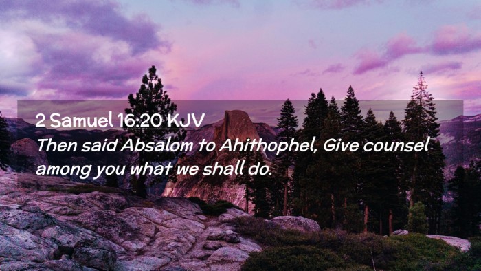 Picture 02 - 2 Samuel 16:20 KJV Desktop Wallpaper - Then said Absalom to Ahithophel, Give counsel - Desktop Bible Verse Wallpaper