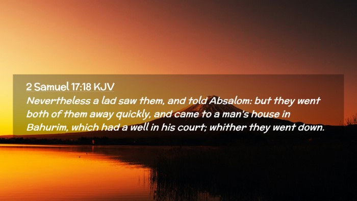 Picture 02 - 2 Samuel 17:18 KJV Desktop Wallpaper - Nevertheless a lad saw them, and told Absalom: - Desktop Bible Verse Wallpaper