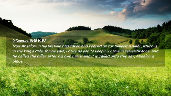 Picture 02 - 2 Samuel 18:18 KJV Desktop Wallpaper - Now Absalom in his lifetime had taken and reared - Desktop Bible Verse Wallpaper