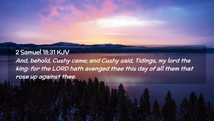 Picture 02 - 2 Samuel 18:31 KJV Desktop Wallpaper - And, behold, Cushy came; and Cushy said, Tidings, - Desktop Bible Verse Wallpaper
