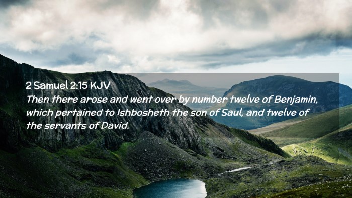 Picture 02 - 2 Samuel 2:15 KJV Desktop Wallpaper - Then there arose and went over by number twelve - Desktop Bible Verse Wallpaper
