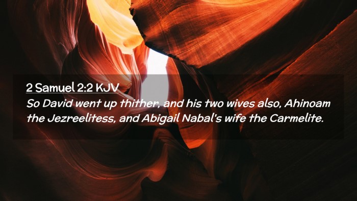 Picture 02 - 2 Samuel 2:2 KJV Desktop Wallpaper - So David went up thither, and his two wives also, - Desktop Bible Verse Wallpaper