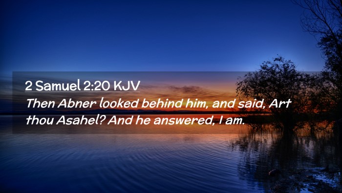 Picture 02 - 2 Samuel 2:20 KJV Desktop Wallpaper - Then Abner looked behind him, and said, Art thou - Desktop Bible Verse Wallpaper
