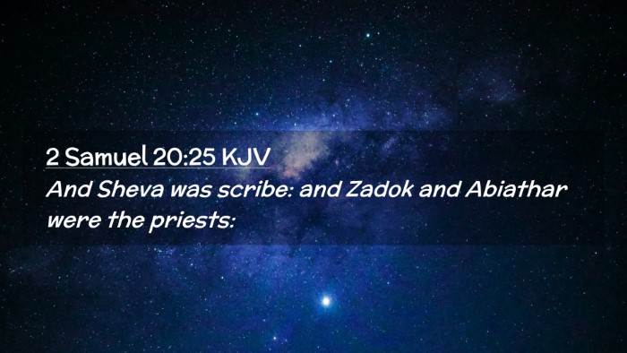 Picture 02 - 2 Samuel 20:25 KJV Desktop Wallpaper - And Sheva was scribe: and Zadok and Abiathar were - Desktop Bible Verse Wallpaper