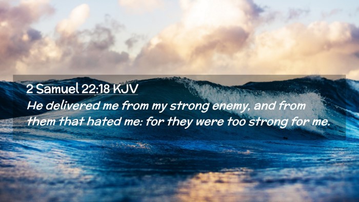 Picture 02 - 2 Samuel 22:18 KJV Desktop Wallpaper - He delivered me from my strong enemy, and from - Desktop Bible Verse Wallpaper