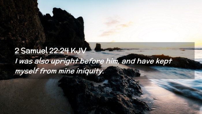 Picture 02 - 2 Samuel 22:24 KJV Desktop Wallpaper - I was also upright before him, and have kept - Desktop Bible Verse Wallpaper