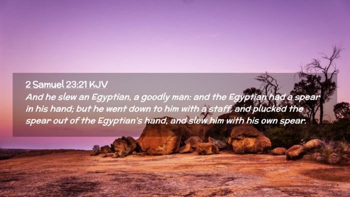 Picture 02 - 2 Samuel 23:21 KJV Desktop Wallpaper - And he slew an Egyptian, a goodly man: and the - Desktop Bible Verse Wallpaper
