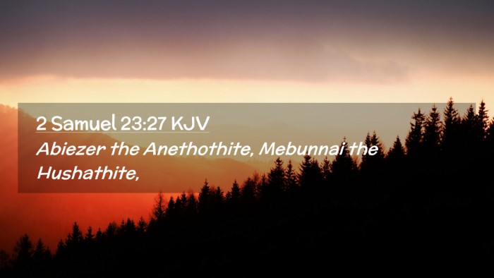 Picture 02 - 2 Samuel 23:27 KJV Desktop Wallpaper - Abiezer the Anethothite, Mebunnai the - Desktop Bible Verse Wallpaper