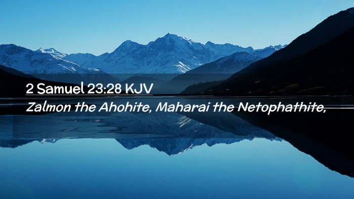 Picture 02 - 2 Samuel 23:28 KJV Desktop Wallpaper - Zalmon the Ahohite, Maharai the - Desktop Bible Verse Wallpaper