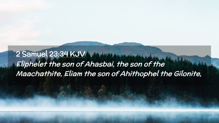 Picture 02 - 2 Samuel 23:34 KJV Desktop Wallpaper - Eliphelet the son of Ahasbai, the son of the - Desktop Bible Verse Wallpaper