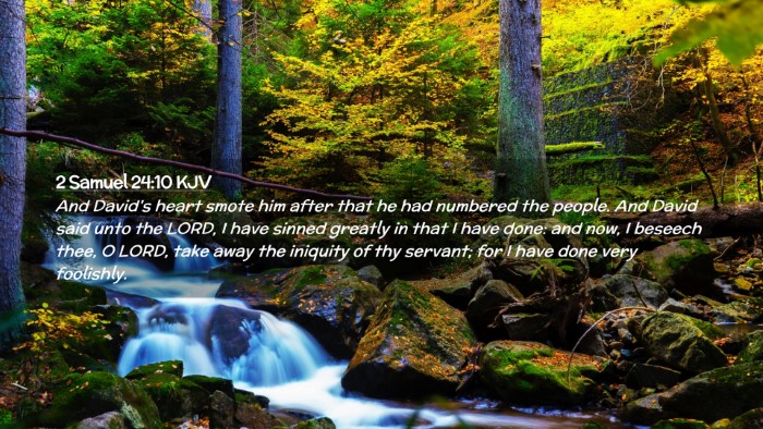 Picture 02 - 2 Samuel 24:10 KJV Desktop Wallpaper - And David's heart smote him after that he had - Desktop Bible Verse Wallpaper