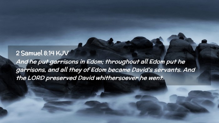 Picture 02 - 2 Samuel 8:14 KJV Desktop Wallpaper - And he put garrisons in Edom; throughout all Edom - Desktop Bible Verse Wallpaper