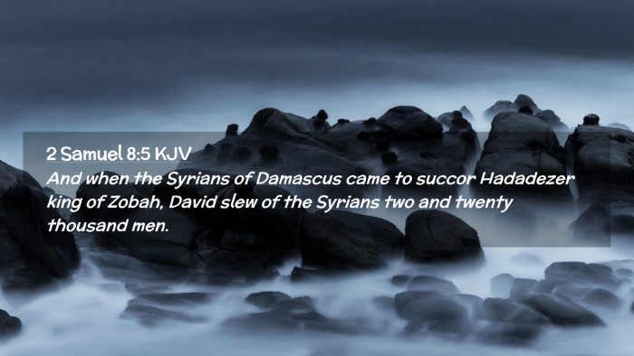 Picture 02 - 2 Samuel 8:5 KJV Desktop Wallpaper - And when the Syrians of Damascus came to succor - Desktop Bible Verse Wallpaper