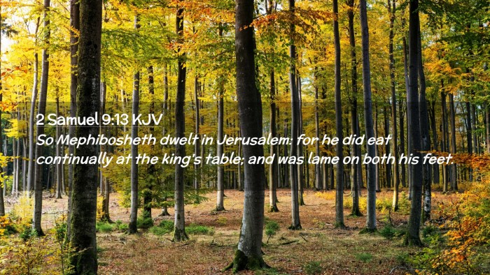 Picture 02 - 2 Samuel 9:13 KJV Desktop Wallpaper - So Mephibosheth dwelt in Jerusalem: for he did - Desktop Bible Verse Wallpaper